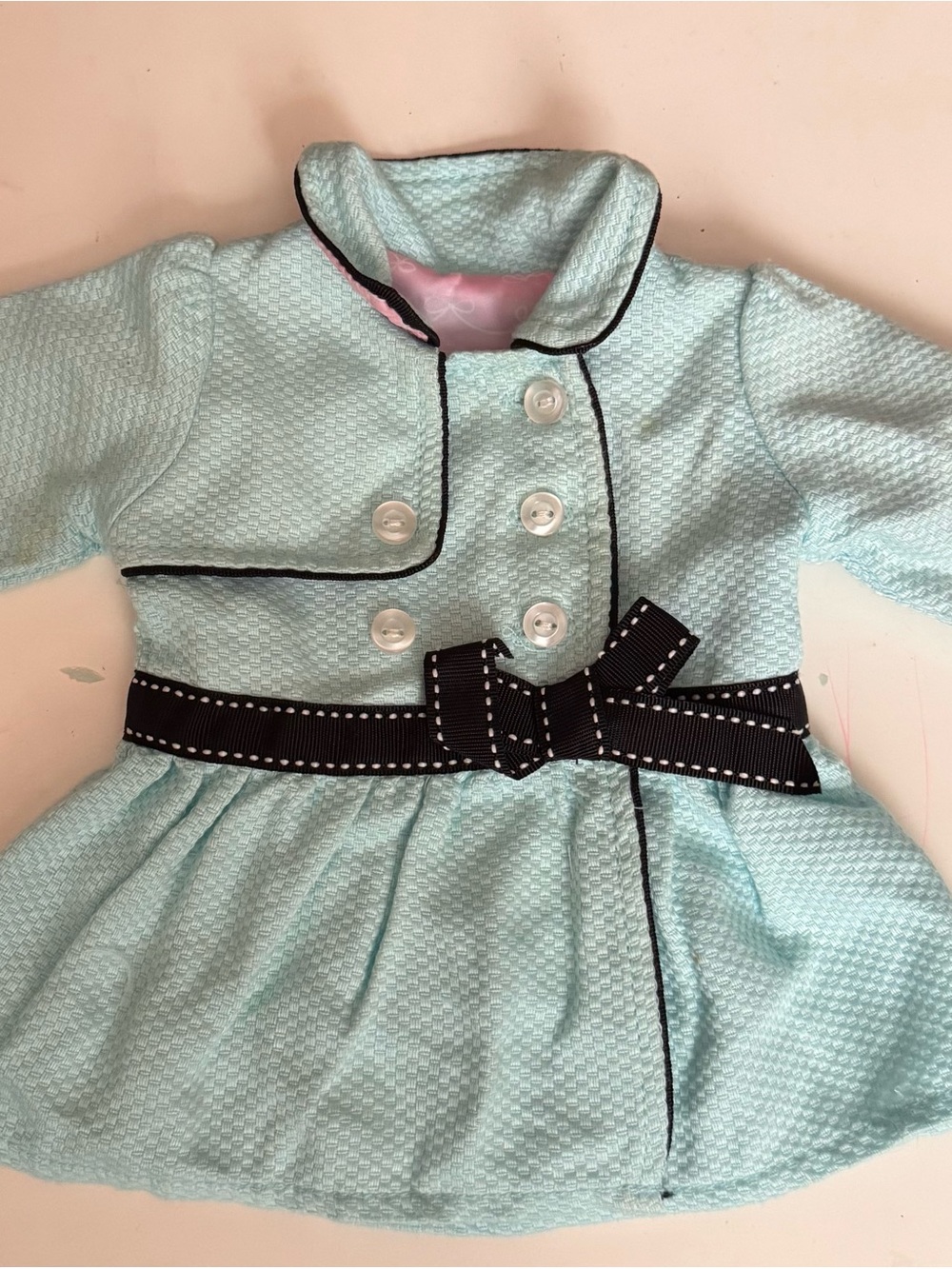 American Girl Grace Thomas Travel Coat Aqua Blue GOTY 2015 Retired